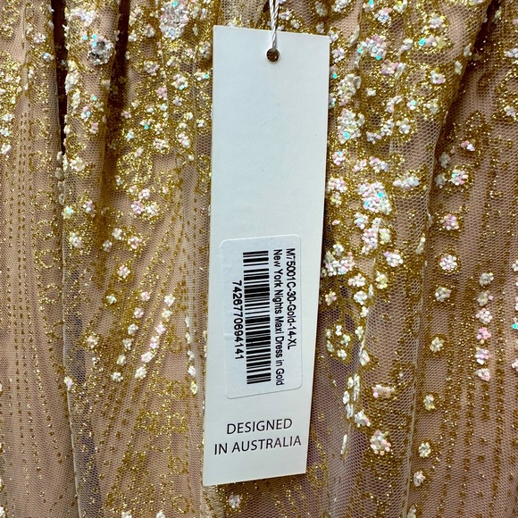 Gold, sequined dress, size XL. Stretchy material, new with tags - Picture 4 of 4